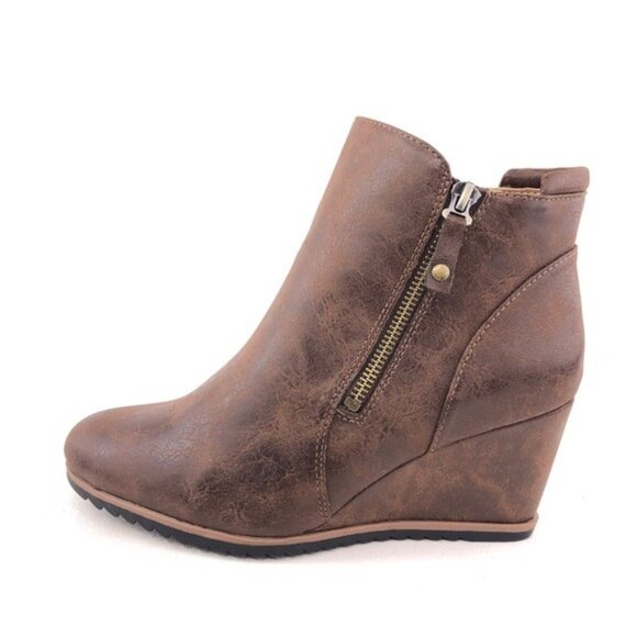 Naturalizer SOUL Haley Wedge Ankle Booties 8 W Wide - Picture 1 of 12